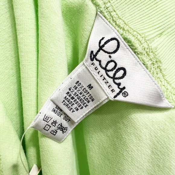 Lilly Pulitzer Vintage Finn Cotton Stretch Terry Mini A Line Skirt Palm Green M - Picture 2 of 3